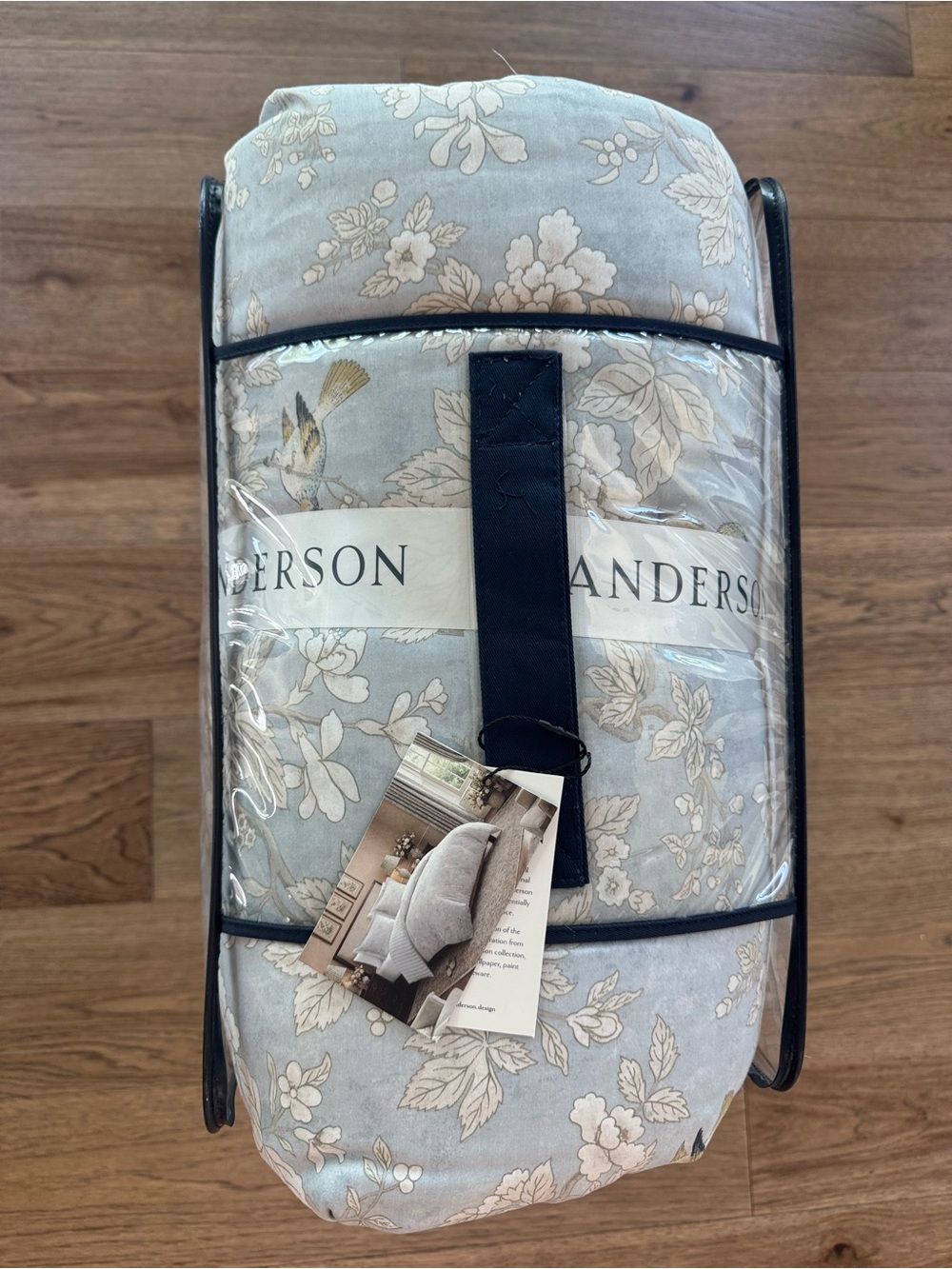 🎉LAST PIECE🎉Sanderson Blue Floral Luxury Cotton Reversible Comforter Set - Picture 4 of 10